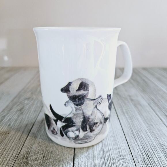 4" Lascelles Fine Bone China White Porcelain Tea Cup with Siamese Kitty - Picture 14 of 16